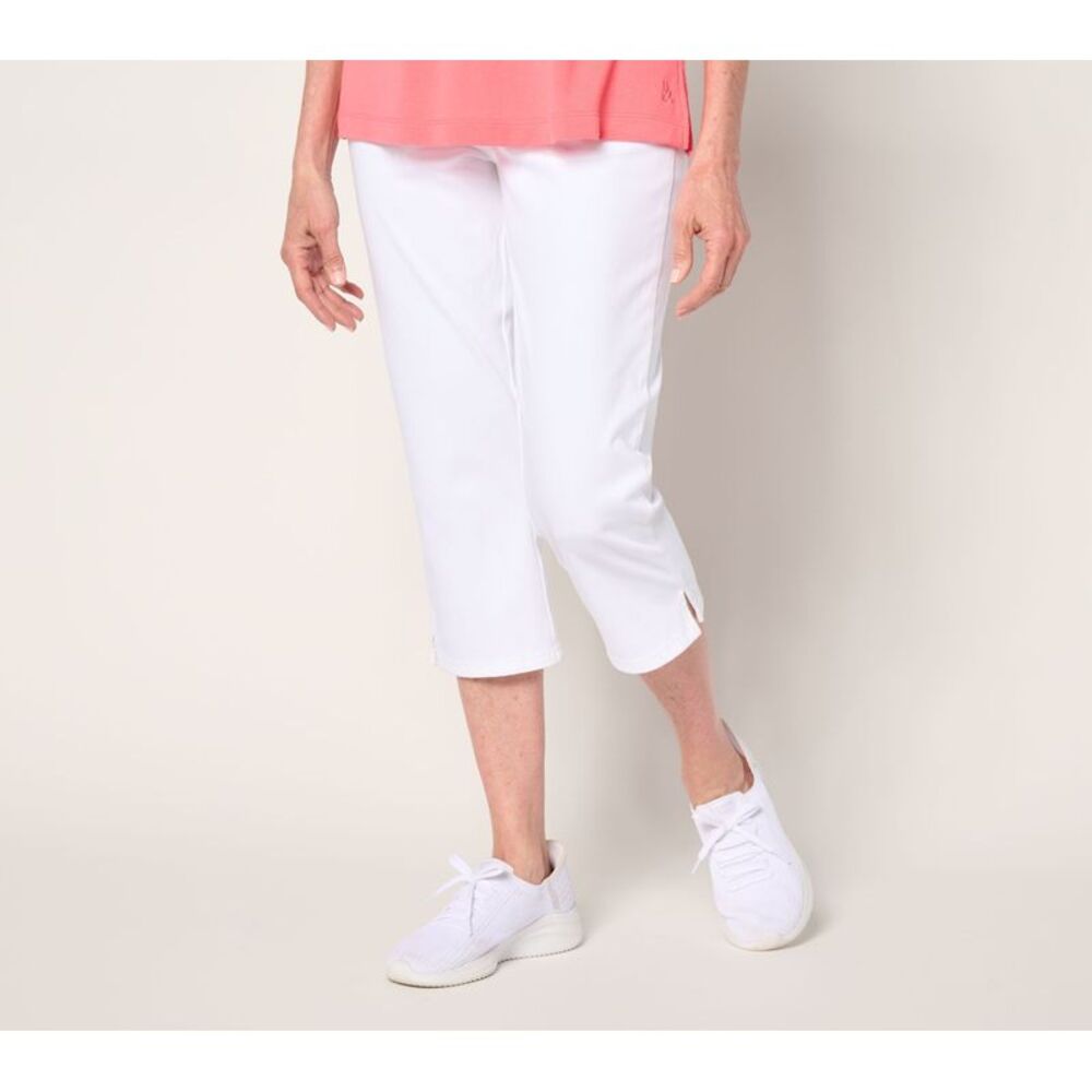 Summersalt Women's Pants Sz 14 Tall Delray Denim Capri Pant White A686599